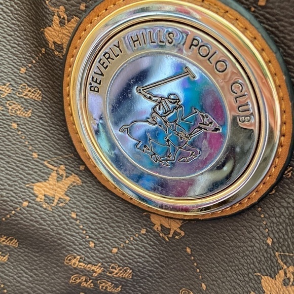 Beverly Hills Polo Club Brown and Cognac Large Shoulder Bag - Picture 4 of 12